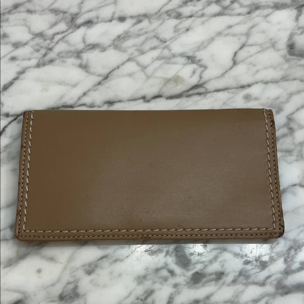 Coach Tan Leather Checkbook holder